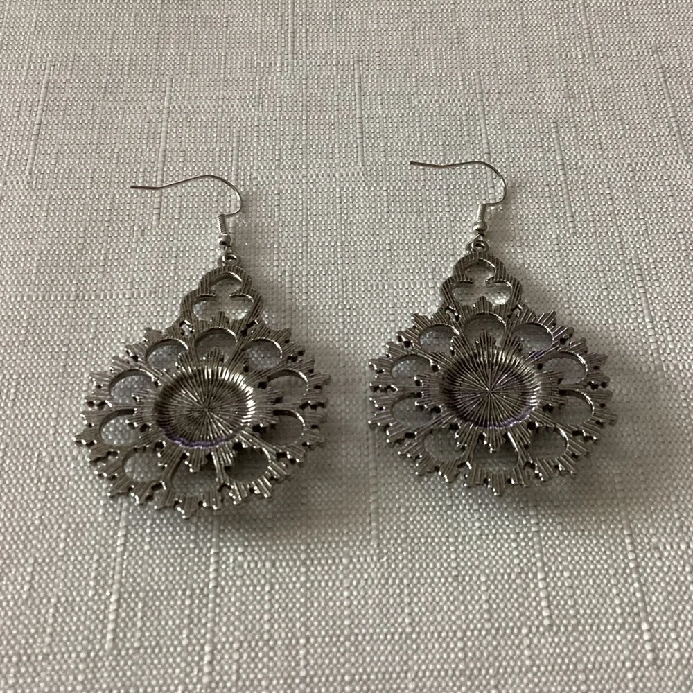 Guess Silver Tone Drop Earrings